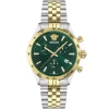 Versace Uhr Herren Hellenyium Chrono Petite Grün/Silber/Gold VECFA0224