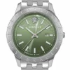 Versace Uhr Herren Univers Silber Grün Edelstahl 43 mm VE2C01225