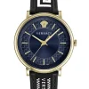 Versace Uhr Herrenuhr V‑CIRCLE VE5A01821 Blau/Gold