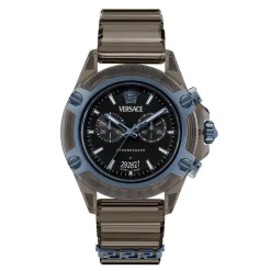 Versace Unisex Chronograph New Icon Active 44 mm Anthrazit/Blau VE8P00825