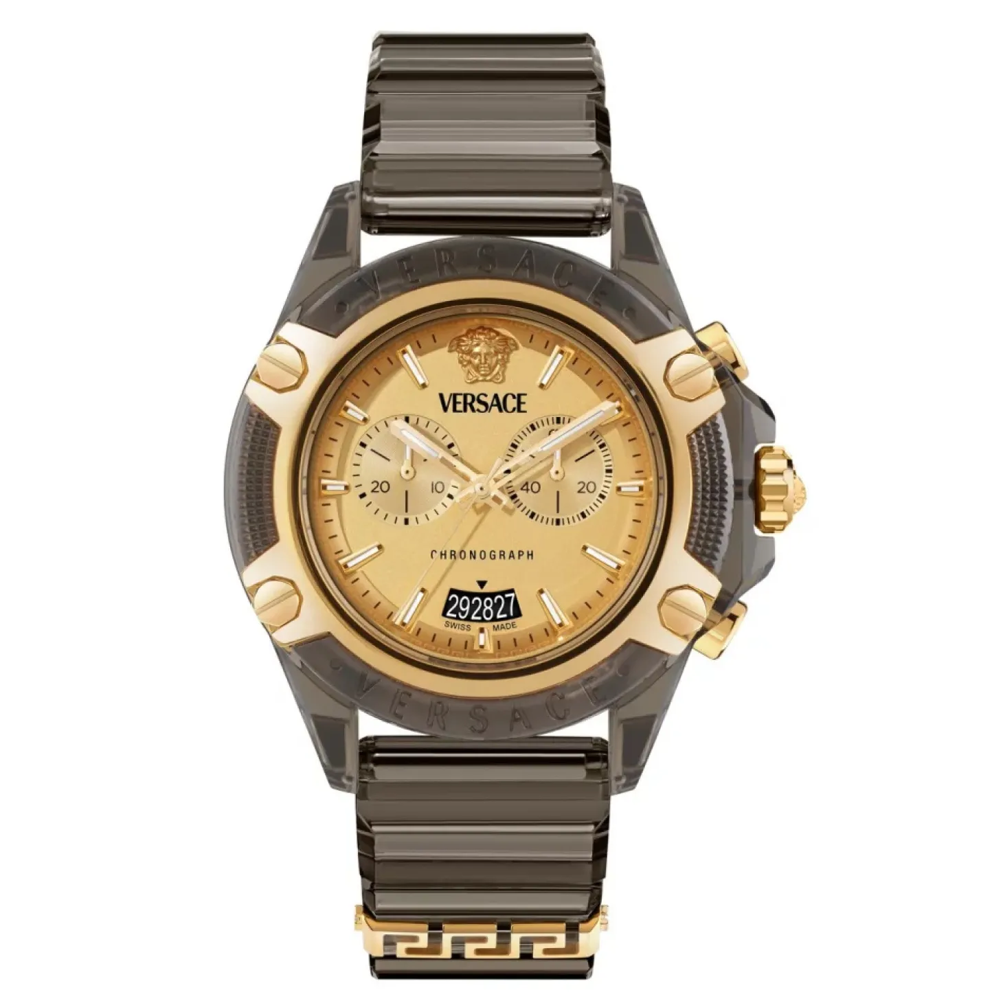 Versace Unisex Chronograph New Icon Active 44 mm Anthrazit/Goldfarben VE8P01025