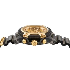 Versace Unisex Chronograph New Icon Active 44 mm Anthrazit/Goldfarben VE8P01025