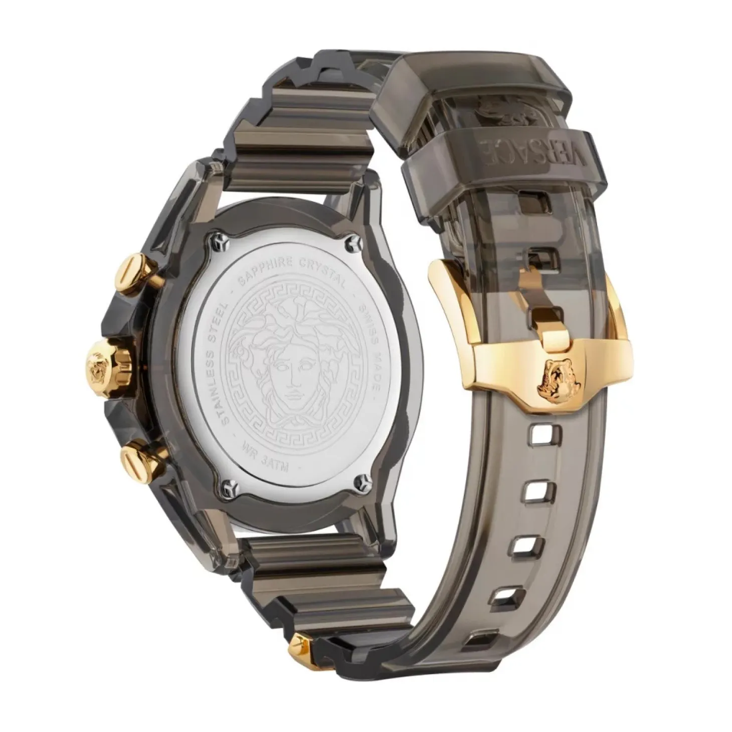 Versace Unisex Chronograph New Icon Active 44 mm Anthrazit/Goldfarben VE8P01025