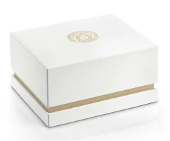 Versace Univers Herrenuhr Schwarzes Leder Gold Silber Stahl GMT 43mm VEBK00218