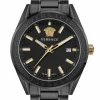 Versace V‑Code Quarz 42 mm Herren­uhr schwarz VE6A00925