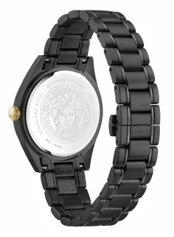 Versace V‑Code Quarz 42 mm Herrenuhr schwarz VE6A00925