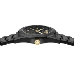Versace V‑Code Quarz 42 mm Herrenuhr schwarz VE6A00925
