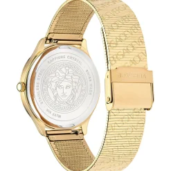 Versce Damen Armbanduhr 38 mm LOGO HALO gelbes und extra Melanese Armband VE2O00822