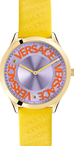 Versce Damen Armbanduhr 38 mm LOGO HALO gelbes und extra Melanese Armband VE2O00822