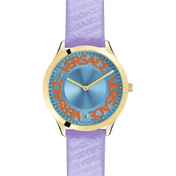 Versce Damen Armbanduhr 38 mm LOGO HALO gelbes und extra Melanese Armband VE2O00722