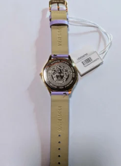 Versce Damen Armbanduhr 38 mm LOGO HALO gelbes und extra Melanese Armband VE2O00722