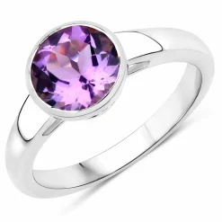 Vira Jewels 925-Sterling Silber rhodiniert Glänzend Amethyst lila Ring 41679104704606