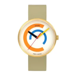 Walter Gropius Analoguhr Centum mit Lederband Grau WG 010-02