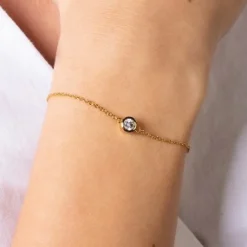 Xenox Damen Armband mit Zirkonia Stein 18,5 Gold XS7320G