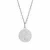 Xenox Damen Halskette Coin Anhänger mit Yin Yang Zirkonia Silber XS3457K