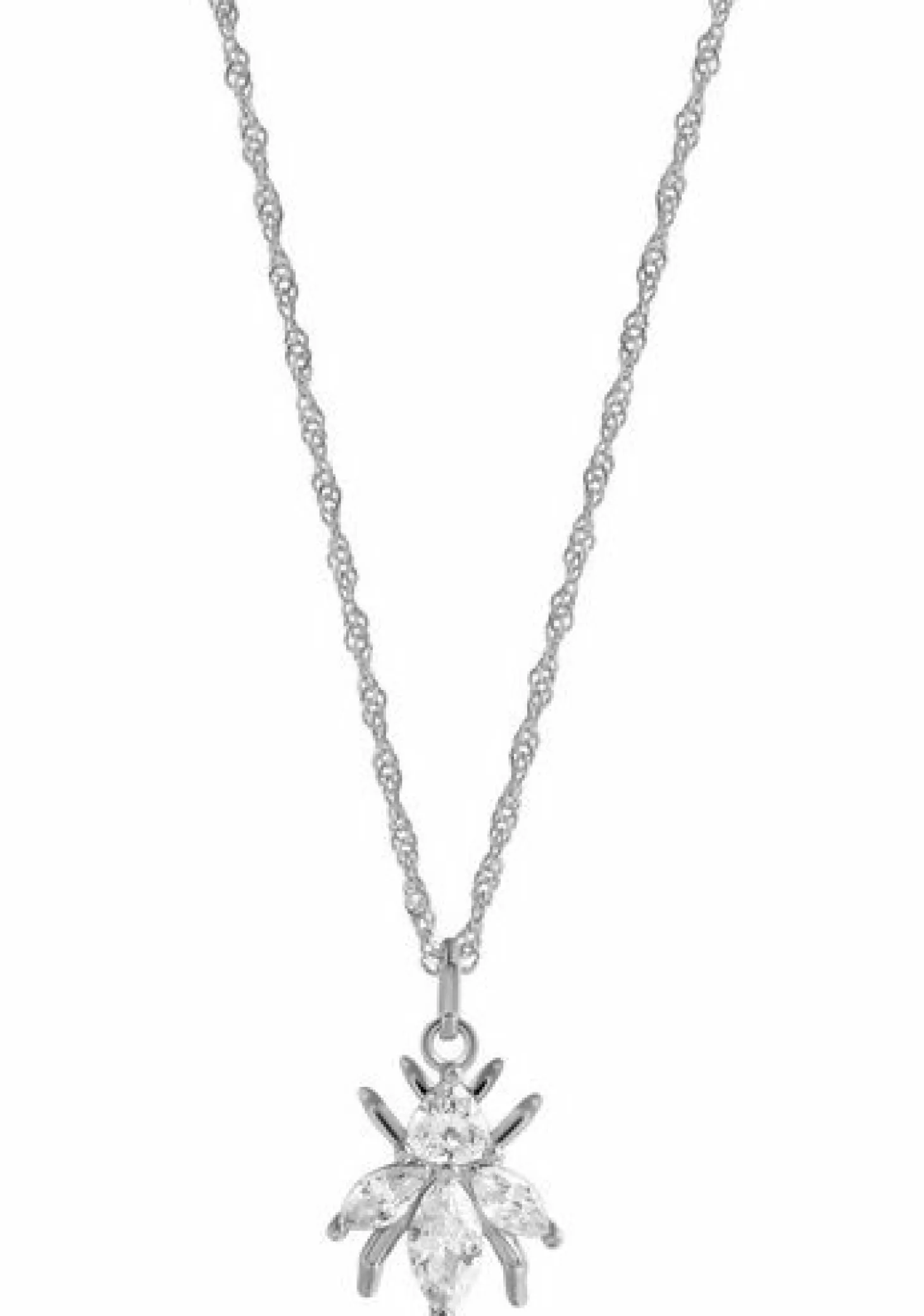 Xenox Damen Halskette mit Zirkonia Spinnen Anhänger Silber XS91391