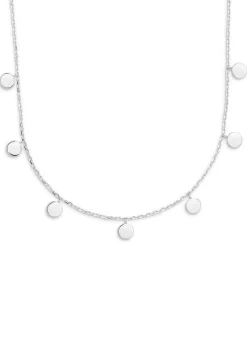 Xenox Damen Halskette mit kleinen Coin Anhänger Silber XS3696