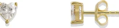 Xenox Damen Ohrstecker Herz Zirkonia Sterling-Silber 925 vergoldet XS3574G
