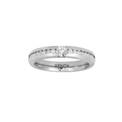Xenox Damen Ring mit Zirkonia Größe 56 Silber X5010/56