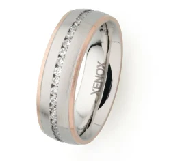 Xenox Damen Ring mit Zirkonia Größe 50 Biclor X2251/50