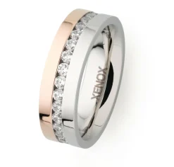 XENOX Damen Zirkonia Ring Größe 52 Bicolor X2245