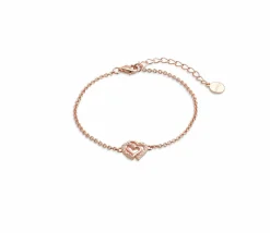 XENOX Damen-Armband Herz 925 Sterling Silber rosé Zirkonia 18,5cm XS3412RN