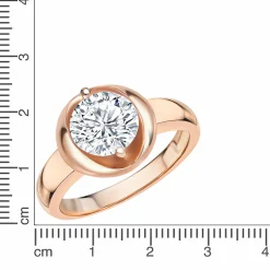 ZEEme Basic Silber 925 rosé-vergoldet mit weiße Zirkonia-Stein 8mm Ring 41679089893470