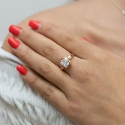 ZEEme Basic Silber 925 rosé-vergoldet mit weiße Zirkonia-Stein 8mm Ring 41679089893470