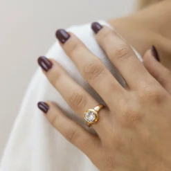 ZEEme Basic Silber 925 vergoldet mit weißem Zirkonia-Stein 8mm Ring 41679093071966