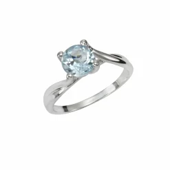 ZEEme Jewelry Silber 925 rhodiniert mit Blautopas (beh.) 7mm Ring 41675855986782