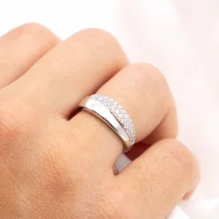 Zeeme Silver Silber 925 rhodiniert mit Zirkonia weiß Ring 41676926353502