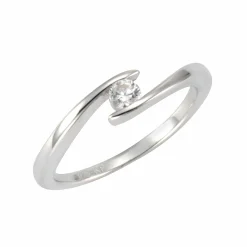 ZEEme Silver Silber 925 rhodiniert mit weißem Zirkonia-Stein Ring 41675919556702