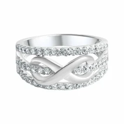 Zeeme Silver Silber 925 rhodiniert mit Unendlichkeitssymbol Ring 41677804273758