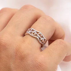 Zeeme Silver Silber 925 zweifarbig mit Herz-Motiven Ring 41677803880542