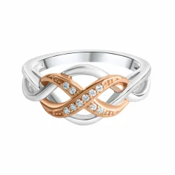 Zeeme Silver Silber 925 zweifarbig mit Unendlichkeits-Motiv Ring 41677804666974