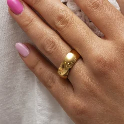 Zeeme Stainless Steel Edelstahl gelb-vergoldet 8mm breit Ring 41677812039774